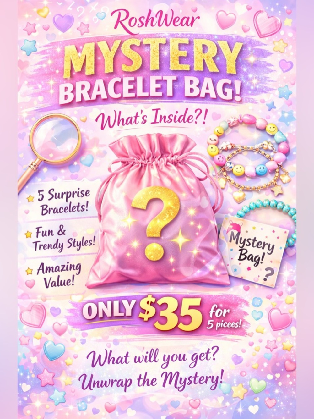5 Pieces Mystery Bracelet Grab Bag